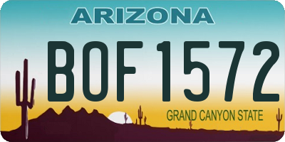 AZ license plate BOF1572