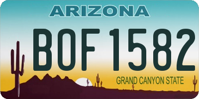 AZ license plate BOF1582