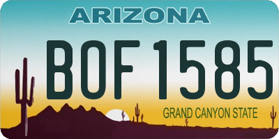 AZ license plate BOF1585