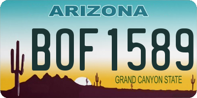 AZ license plate BOF1589