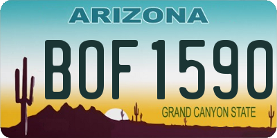 AZ license plate BOF1590