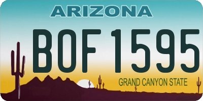 AZ license plate BOF1595