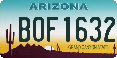 AZ license plate BOF1632
