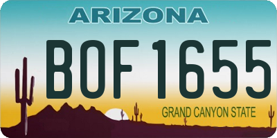 AZ license plate BOF1655