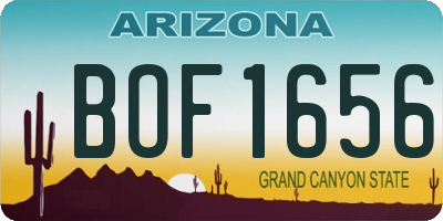 AZ license plate BOF1656