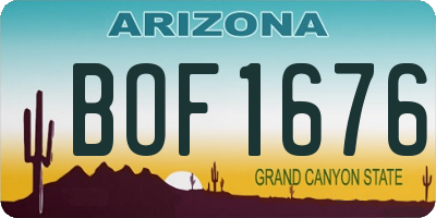 AZ license plate BOF1676