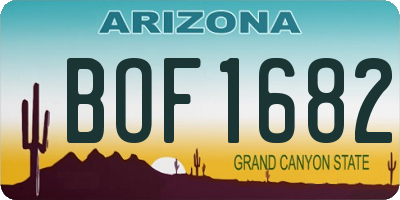 AZ license plate BOF1682