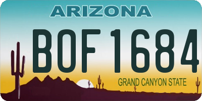 AZ license plate BOF1684