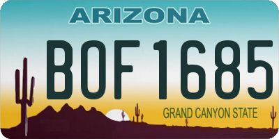 AZ license plate BOF1685