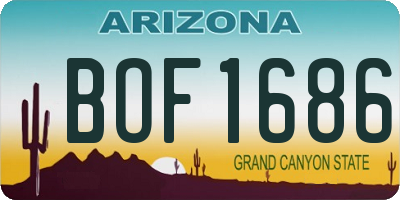 AZ license plate BOF1686