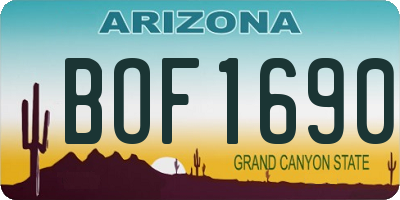 AZ license plate BOF1690