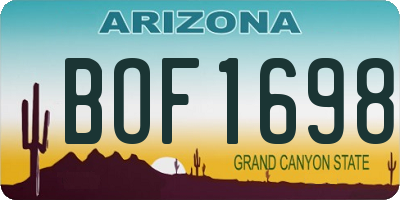 AZ license plate BOF1698