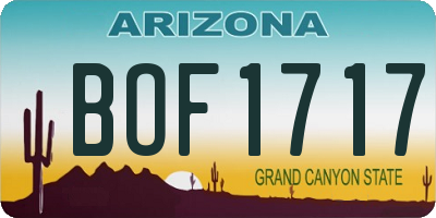 AZ license plate BOF1717