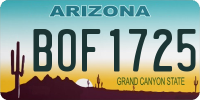 AZ license plate BOF1725