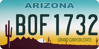 AZ license plate BOF1732