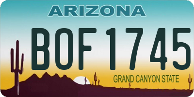 AZ license plate BOF1745