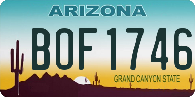 AZ license plate BOF1746