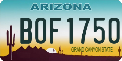 AZ license plate BOF1750