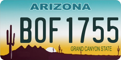 AZ license plate BOF1755