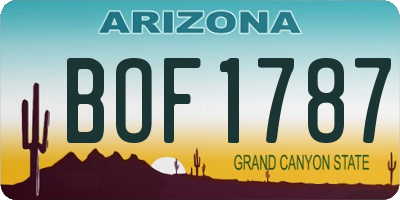 AZ license plate BOF1787