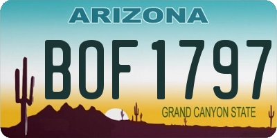 AZ license plate BOF1797