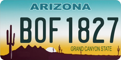 AZ license plate BOF1827