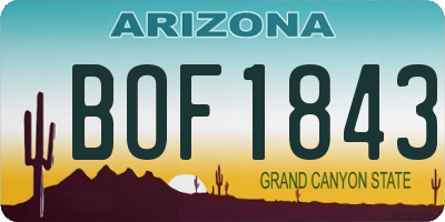 AZ license plate BOF1843