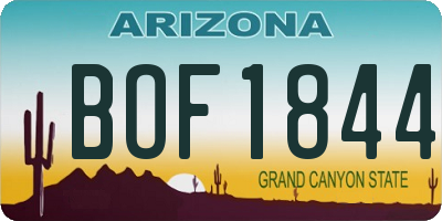 AZ license plate BOF1844