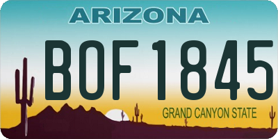 AZ license plate BOF1845