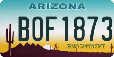 AZ license plate BOF1873