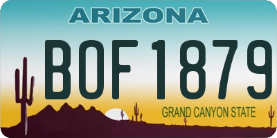 AZ license plate BOF1879