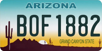 AZ license plate BOF1882