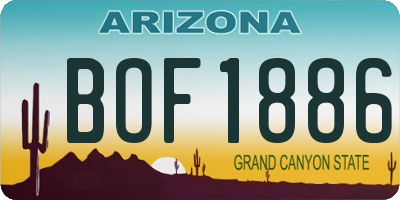 AZ license plate BOF1886
