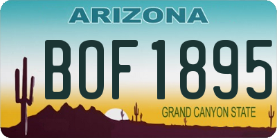 AZ license plate BOF1895