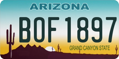 AZ license plate BOF1897