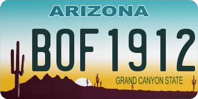 AZ license plate BOF1912