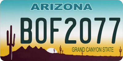 AZ license plate BOF2077