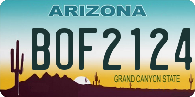AZ license plate BOF2124