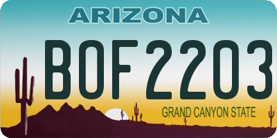 AZ license plate BOF2203