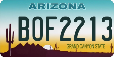 AZ license plate BOF2213