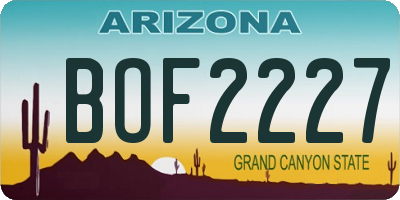 AZ license plate BOF2227