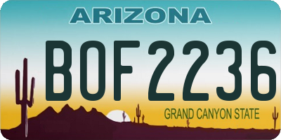 AZ license plate BOF2236