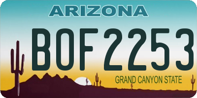 AZ license plate BOF2253