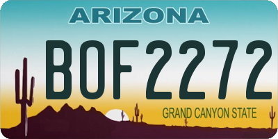 AZ license plate BOF2272