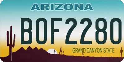 AZ license plate BOF2280