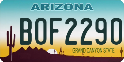 AZ license plate BOF2290