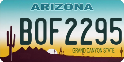 AZ license plate BOF2295
