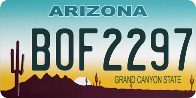 AZ license plate BOF2297