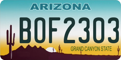 AZ license plate BOF2303