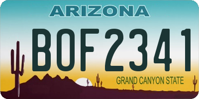 AZ license plate BOF2341